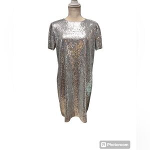 New!  Express silver‎ sequined dress.